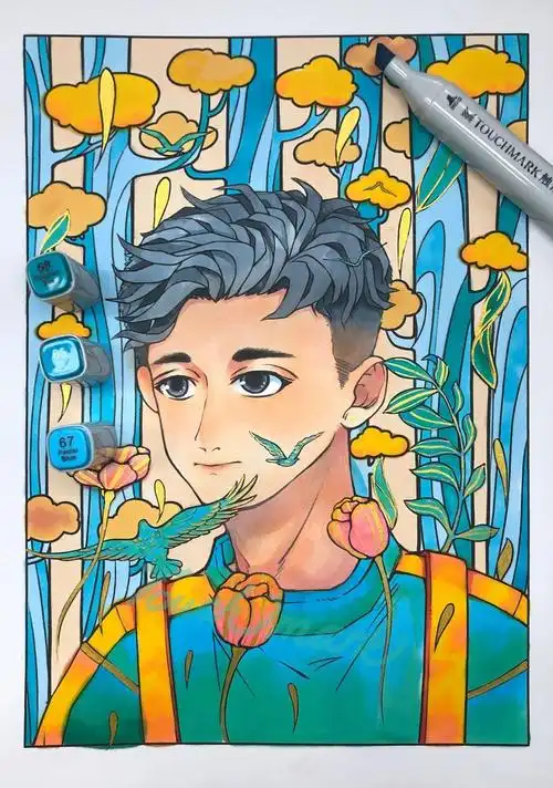 马克笔手绘教程——山谷男孩