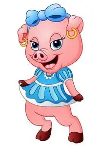 女孩猪卡通图片