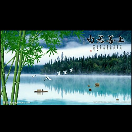 定制瓷砖电视背景墙迎门墙沙发背景墙迎客松竹子仙鹤山水风景画