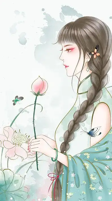 萌系q版(2000x2000)psdpng清新古代美女手绘素材(2480x3507)png皇后