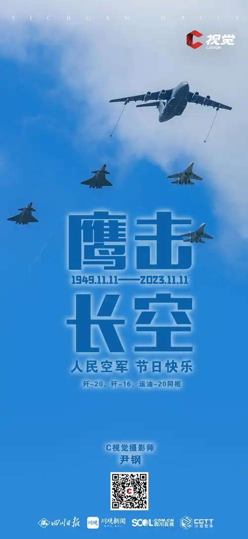 c视觉摄影师尹钢用一组超燃海报致敬中国空军,祝中国空军节日快乐