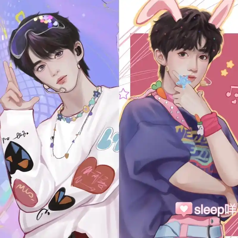 竟然有点搭 #procreate绘画 #刘耀文 #贺峻霖 - 抖音