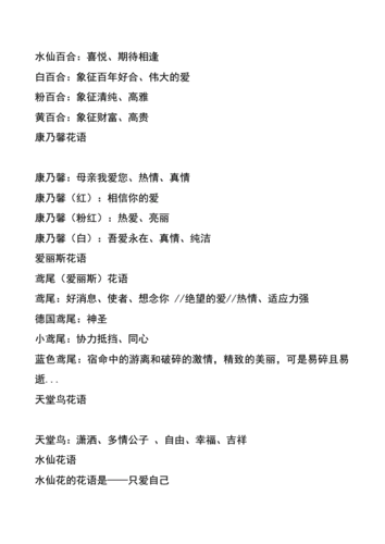 各种花地花语寓意doc12页