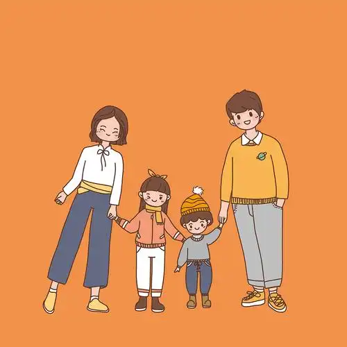 幸福一家人原创插画系列|插画|商业插画|粉色小麦色 - 原创作品 - 站