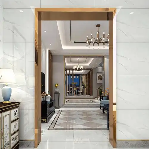 定制不锈钢半圆弧形钛金门框 304金属电梯门套包边条过道门防撞槽