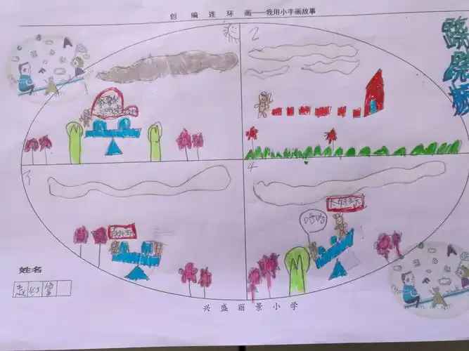 文明花盛开———兴盛丽景小学创建文明校园活动之七彩课程创编连环画