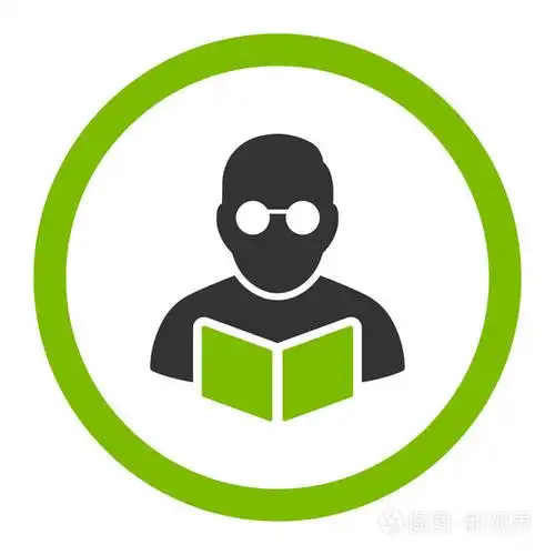 学生阅读书圆形的矢量图标