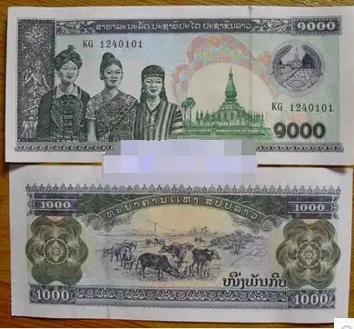这是老挝的货币1000基普.