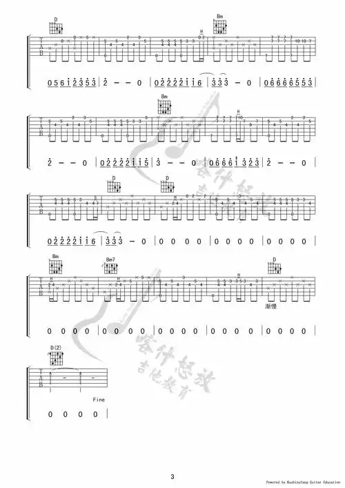 侃侃滴答d调指弹吉他谱