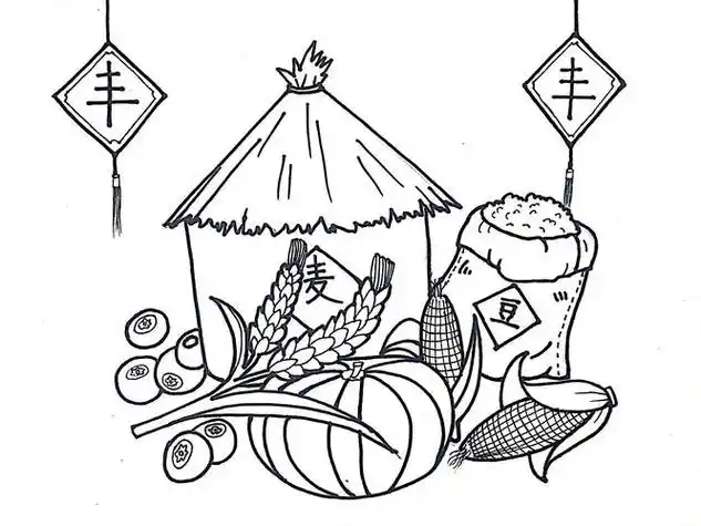 洋浦第一小学美术课推送《五谷丰登》简笔画