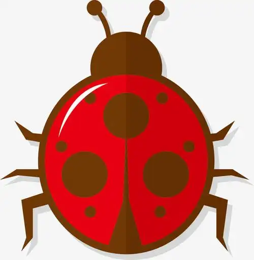 圆形反光矢量卡通甲壳虫标本