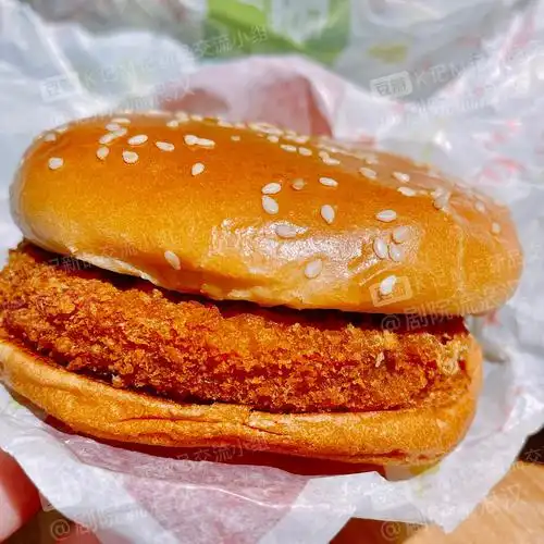 田园脆鸡堡横切面展示图