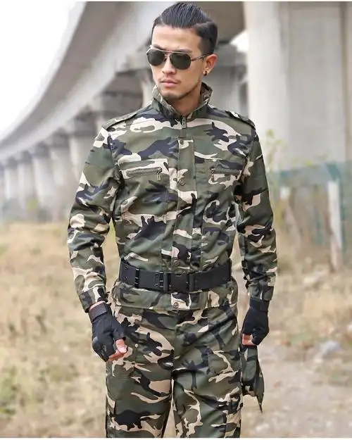 新款通用迷彩服套装男特种兵军装军训作训服耐磨劳保工作服演出服
