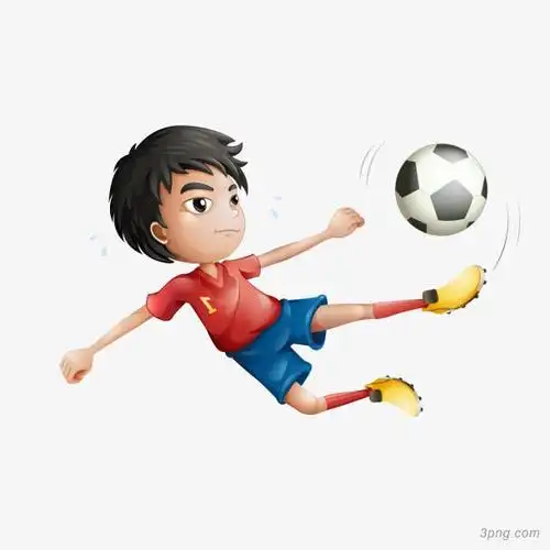 卡通踢足球的人物设计png素材透明免抠图片-节日元素