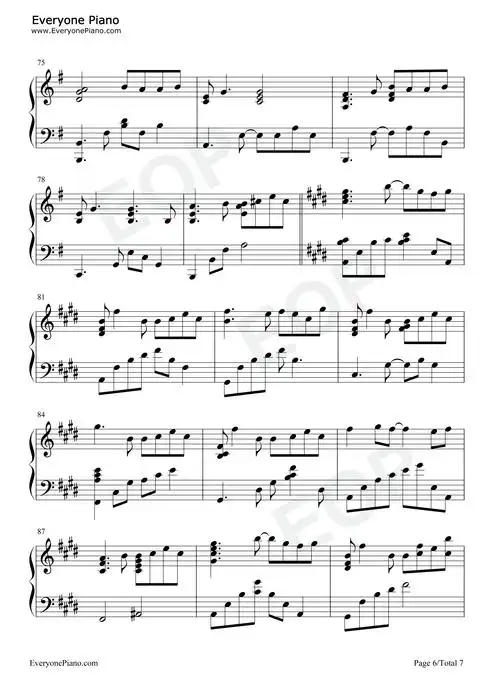 青石巷-原版五线谱预览6-钢琴谱文件(五线谱,双手简谱,数字谱,midi