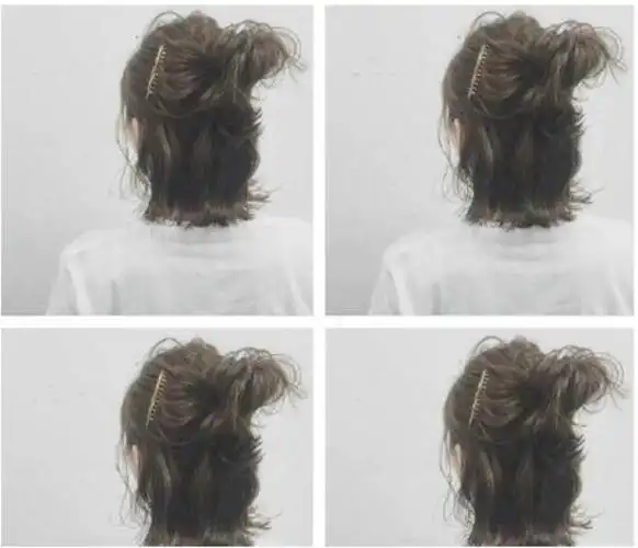 齐肩短发怎么扎好看短发留长尴尬期做个半扎发