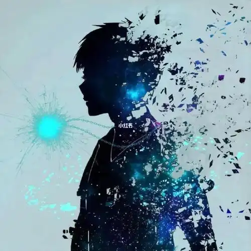 破碎感背影动漫男生头像