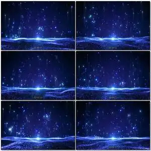 梦幻蓝色星光效粒子海洋唯美婚礼舞台背景晚会led大屏幕视频素材