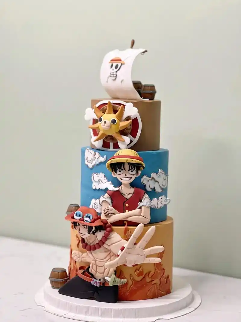 艾斯&路飞.#路飞 #二次元 #男孩蛋糕 # - 抖音