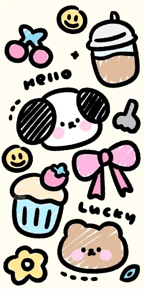 ins风涂鸦系列壁纸 cr.菠萝果酱儿_高清图集_新浪网