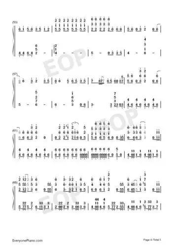 极乐净土-合音版双手简谱预览4-钢琴谱文件(五线谱,双手简谱,数字谱