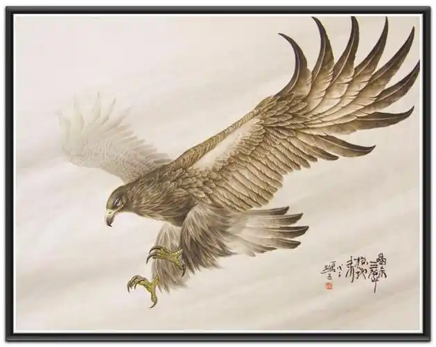 名家花鸟画作品《鹰》