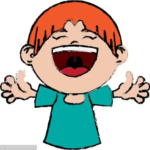 卡通笑女孩庆祝快乐