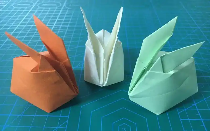 折纸教程一个可以亲chui的小兔子可爱小兔子折纸立体图片小兔铅笔套