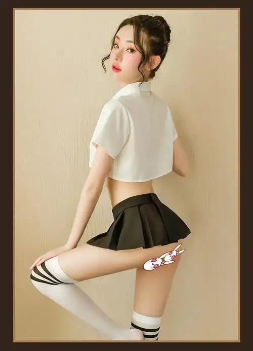 内衣情趣 角色扮演jk制服白短衣短水手服可爱黑百褶裙诱惑用品 学院风