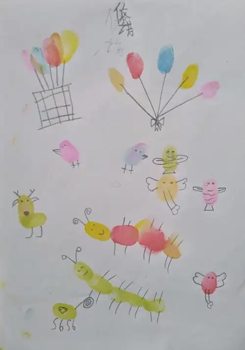 童年里的涂鸦——手指印泥画