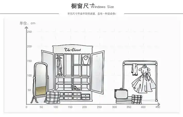 手绘黑白线条陈列橱窗_om橱窗设计-站酷zcool