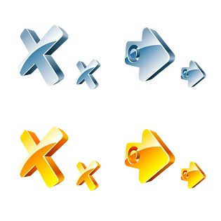 箭头指向符号叉叉错误标识