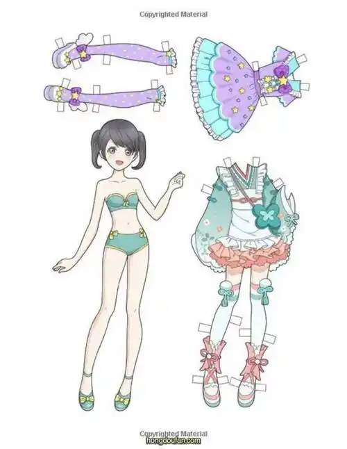 穿紫色公主裙的公主贴纸换装a4打印图片下载-红豆饭小学生简笔画大全