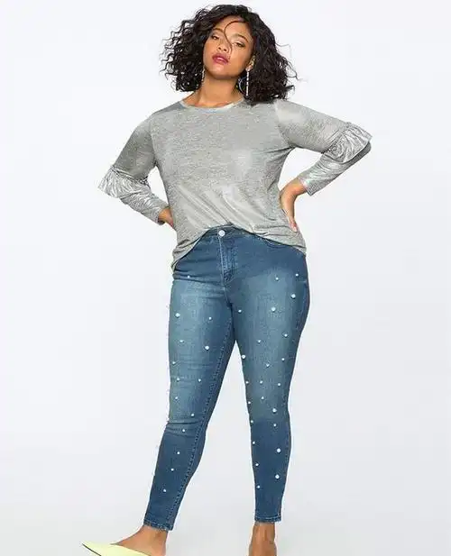 同一条大码牛仔裤,哪一位胖女孩穿着最好看?