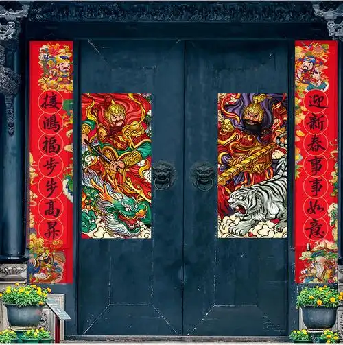 特大号门神2021牛年镇宅钟馗秦琼尉迟恭辟邪大门门贴新年装饰用品