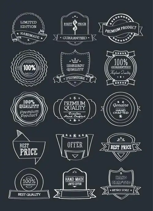 线形手绘徽章设计元素素材免费下载(图片编号:5056904)-六图网