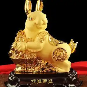 玉兔摆件招财图片