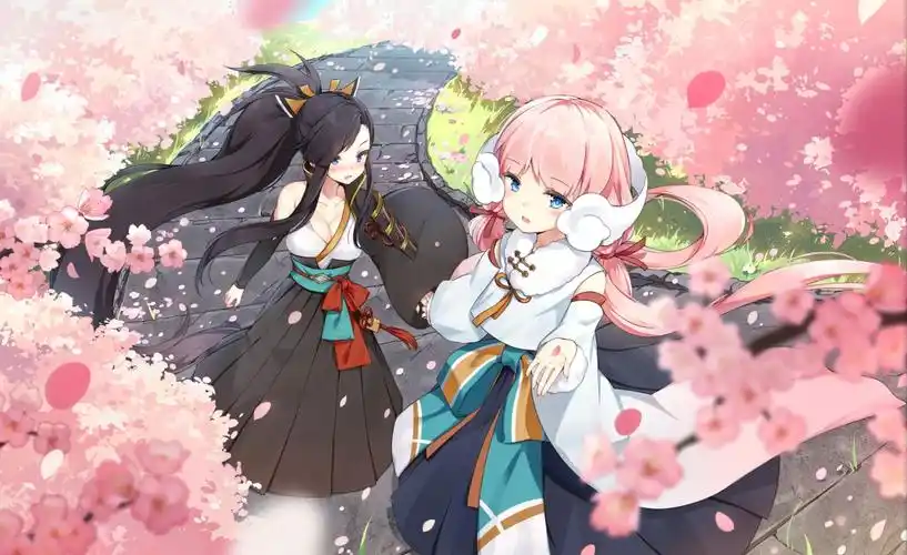 樱花 女生和服 长发 动漫壁纸_4k动漫图片高清壁纸_墨鱼部落格