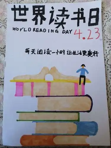 读书是一种审美——万佳小学六年级世界读书日海报设计作品