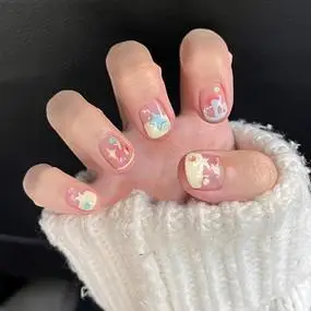 可爱涂鸦星星美甲成品穿戴式小众高级感短款指甲定制tb1237520279