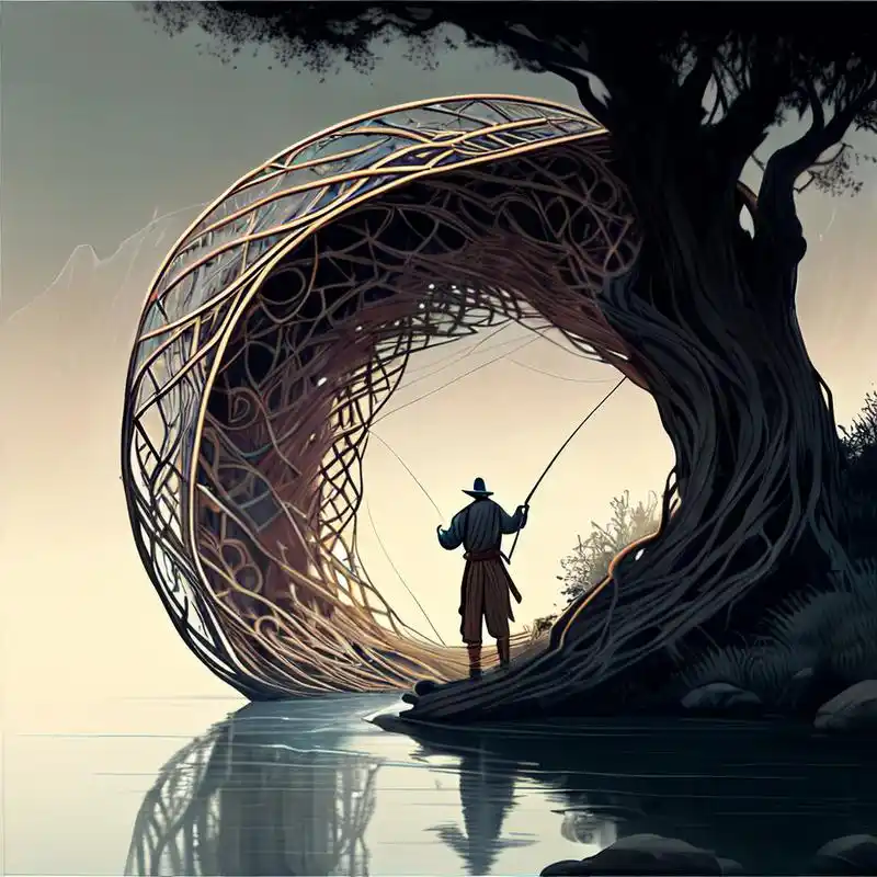 寄语阿溪垂钓处,莫教闲却一丝风.意境,典雅,宁静#百度ai绘图黑科技