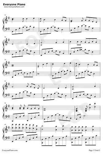 再见钢琴谱-张震岳-男儿本色片尾曲