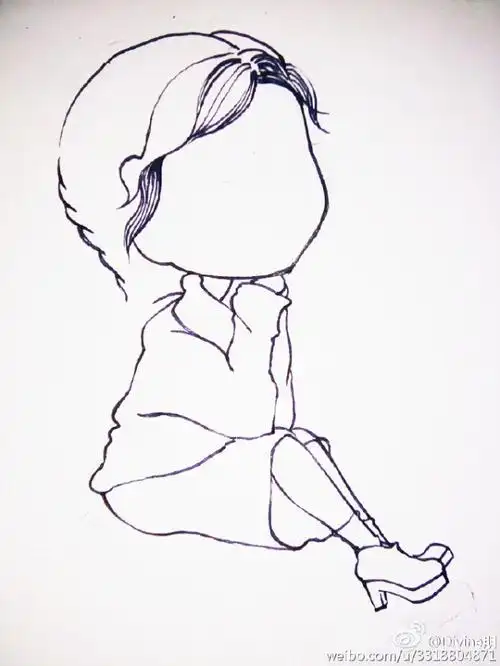 q版金泰妍简笔画教程图片洋娃娃金泰妍的卡通画怎么画