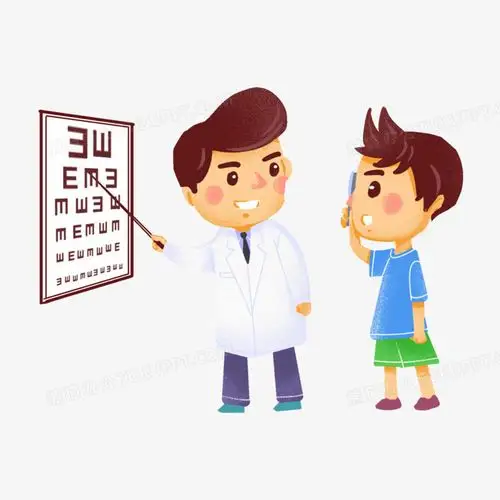 卡通手绘检查视力免抠元素