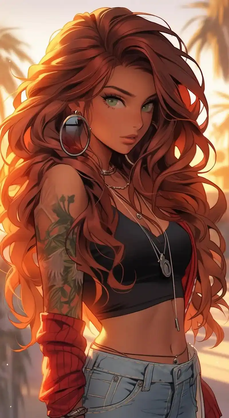 midjouenry酷帅女生插画壁纸.魔法口令:hyper  - 抖音