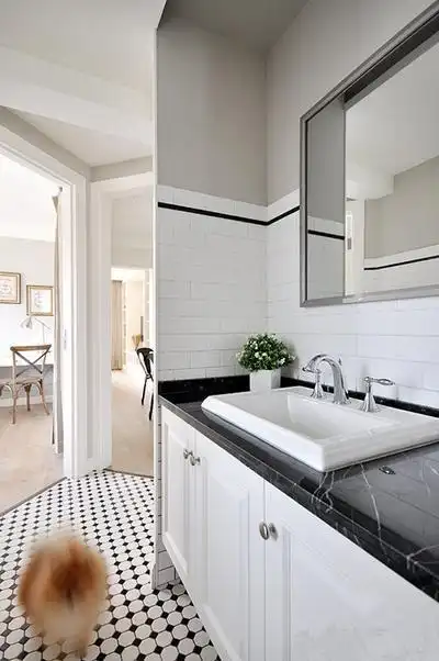 北欧风格小户型洗手间装修图片-北欧风格面盆图片