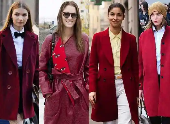 酒红色的颜色本身就非常的高级而且还可以衬托面部的色泽黄皮肤就再