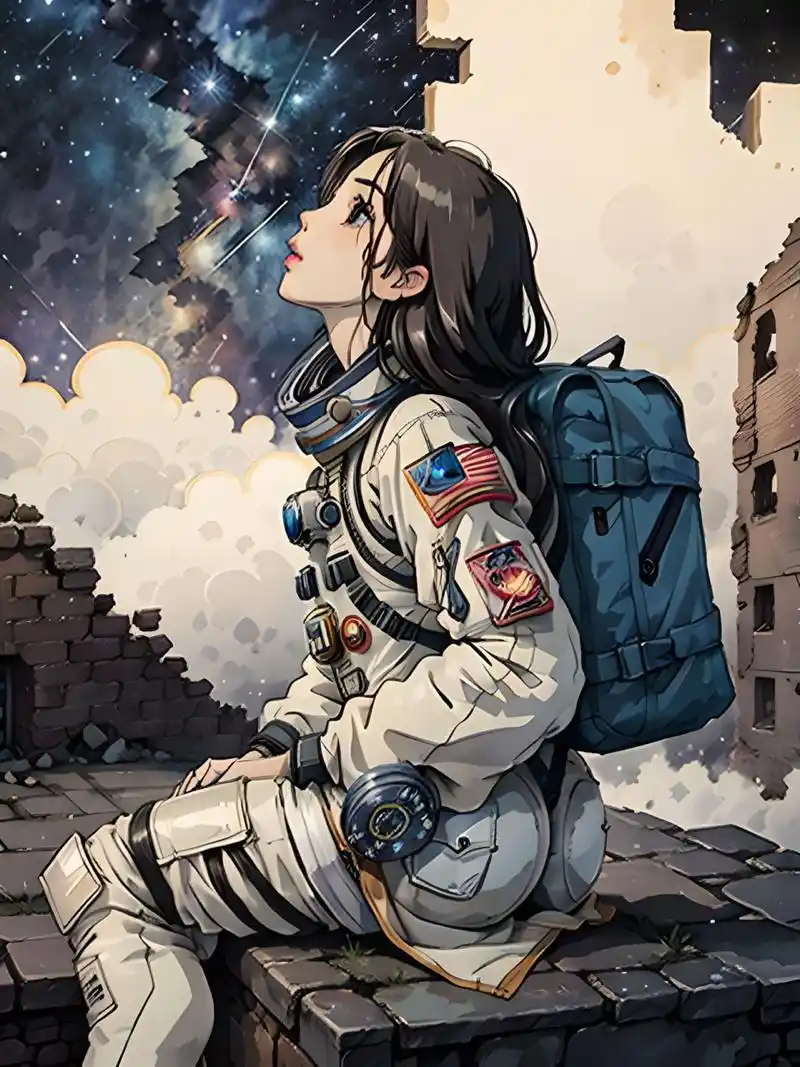 流浪地球 流浪地球2 宇航员卡通头像 漫画头像 可爱漫画宇宙少女 保护