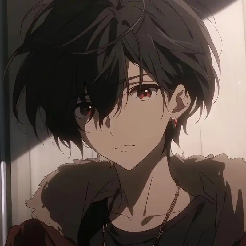 5250黑发红瞳动漫头像5250