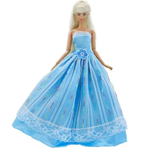 迪士尼【商超新品】芭比娃娃婚纱裙30cm娃娃裙子换拖尾礼服公主女孩